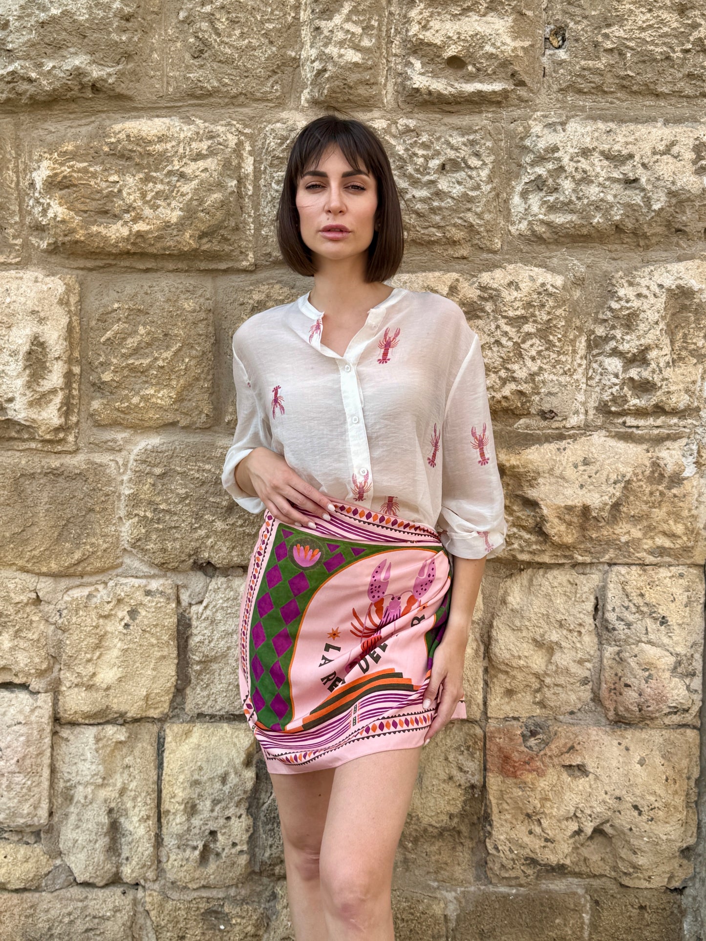 Gonna pareo aragosta colore rosa - Haveone
