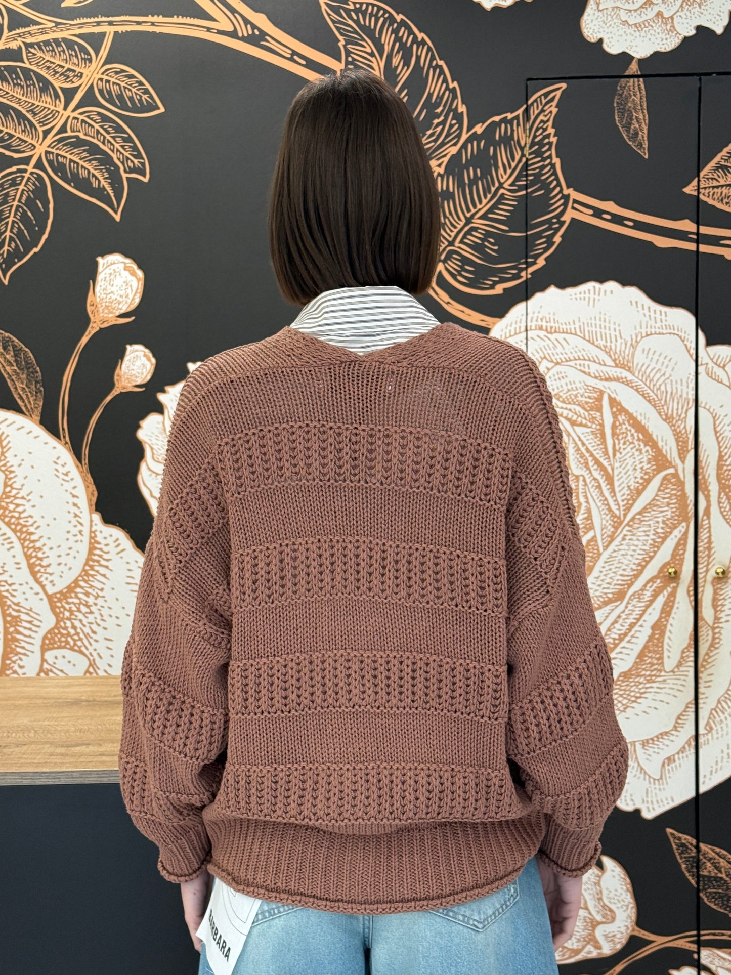 Cardigan in cotone a maglia lavorata e bottoni naturali phard - HAVEONE