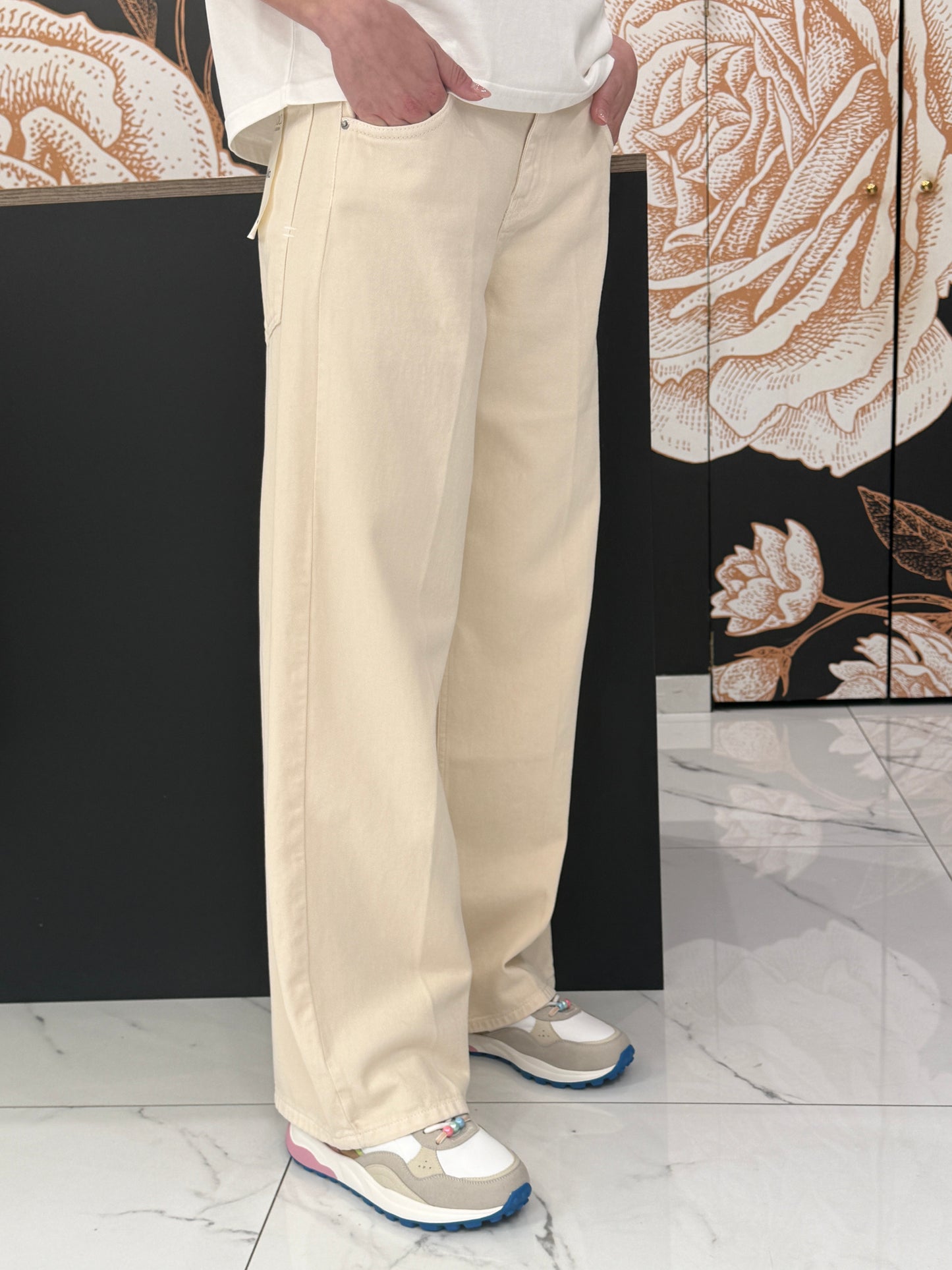 Pantalone 5 tasche MIA giallo pulcino - VICOLO