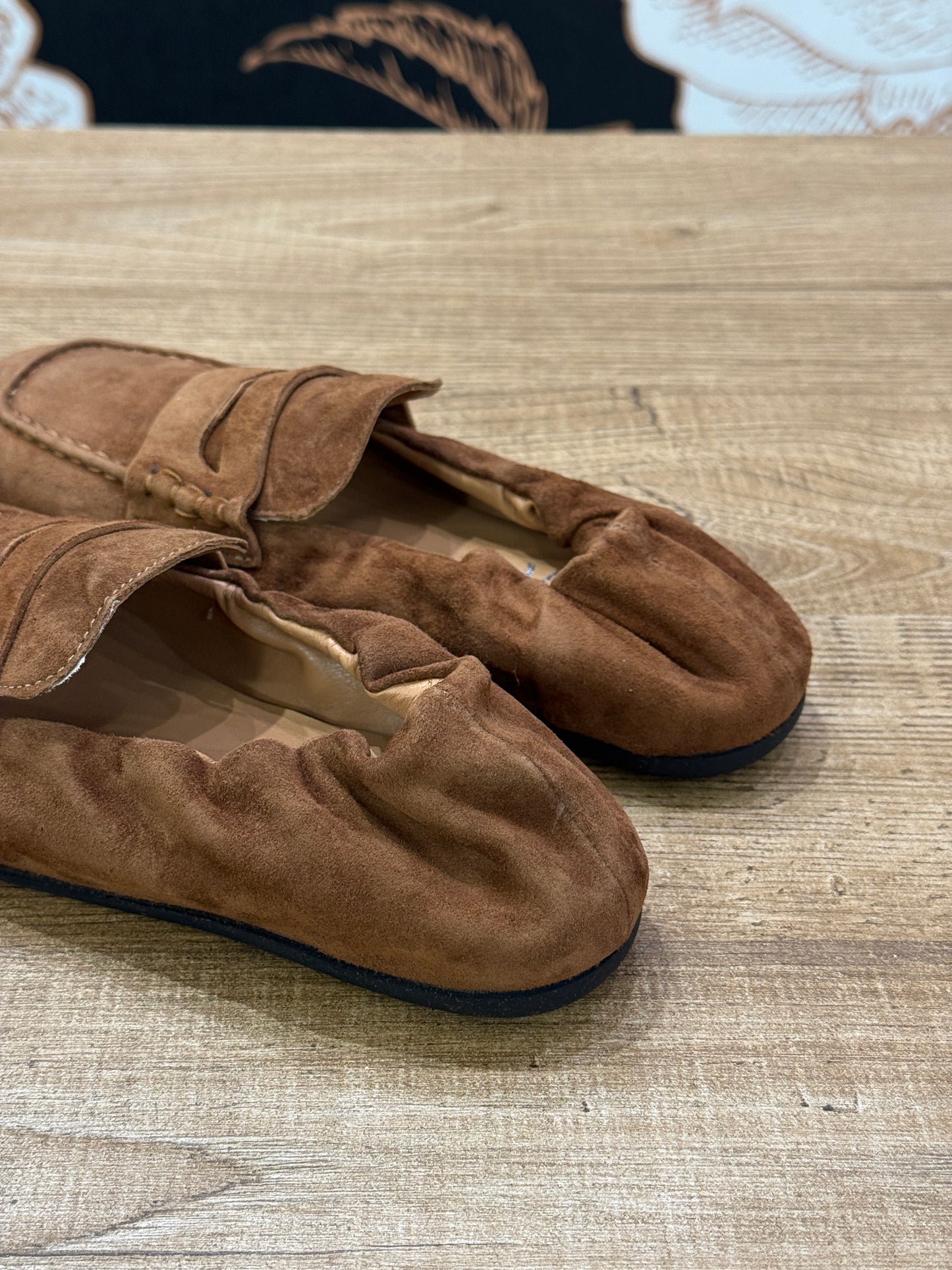 Mocassino slipper in camoscio cuoio - Ovyé