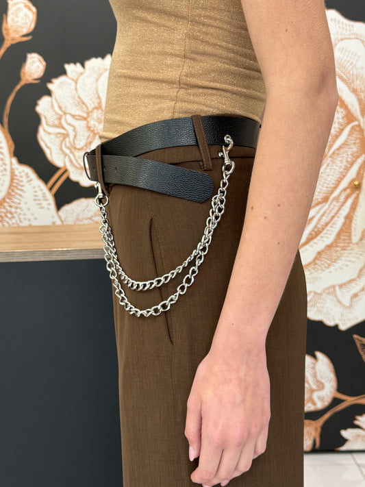 Pantalone fluido a gamba ampia con cintura - HAVEONE