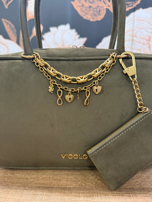 Borsa a spalla Slide Bag verde - Vicolo