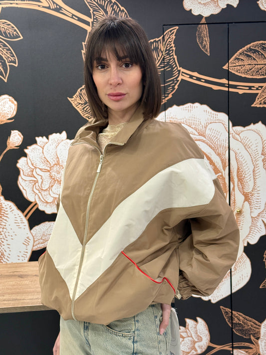 Bomber bicolore cammello/burro - HAVEONE