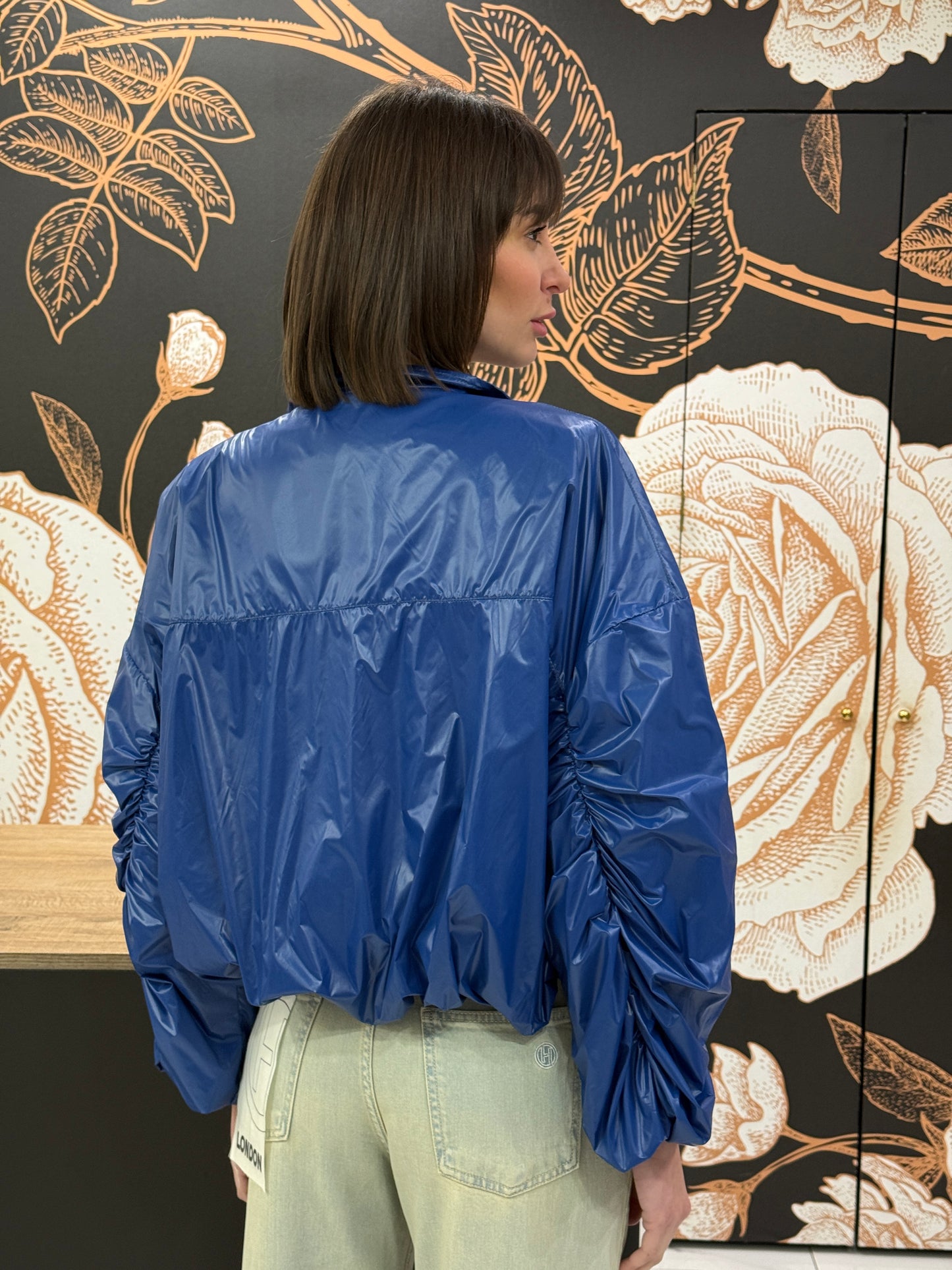 Bomber nylon bluette con coulisse - HAVEONE