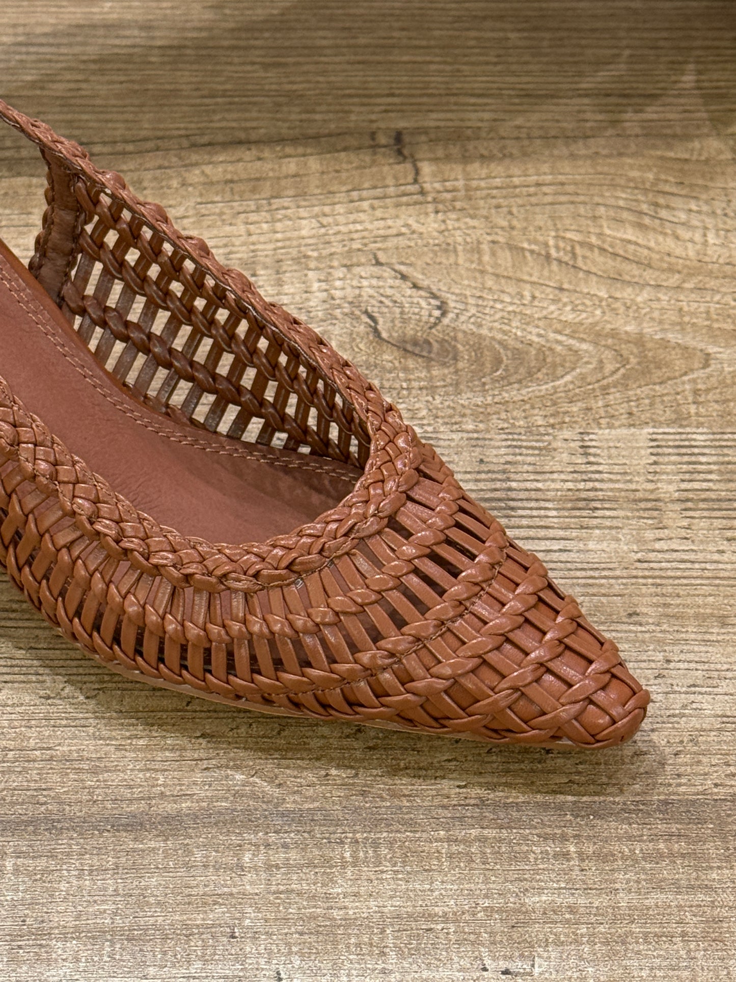Slingback Intrecciata tabacco - Ovyé