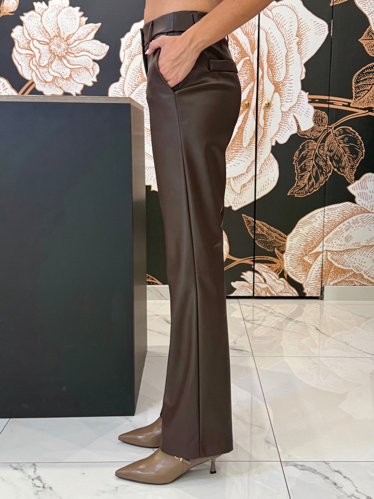 Pantalone ecopelle cioccolato - Souvenir Clubbing