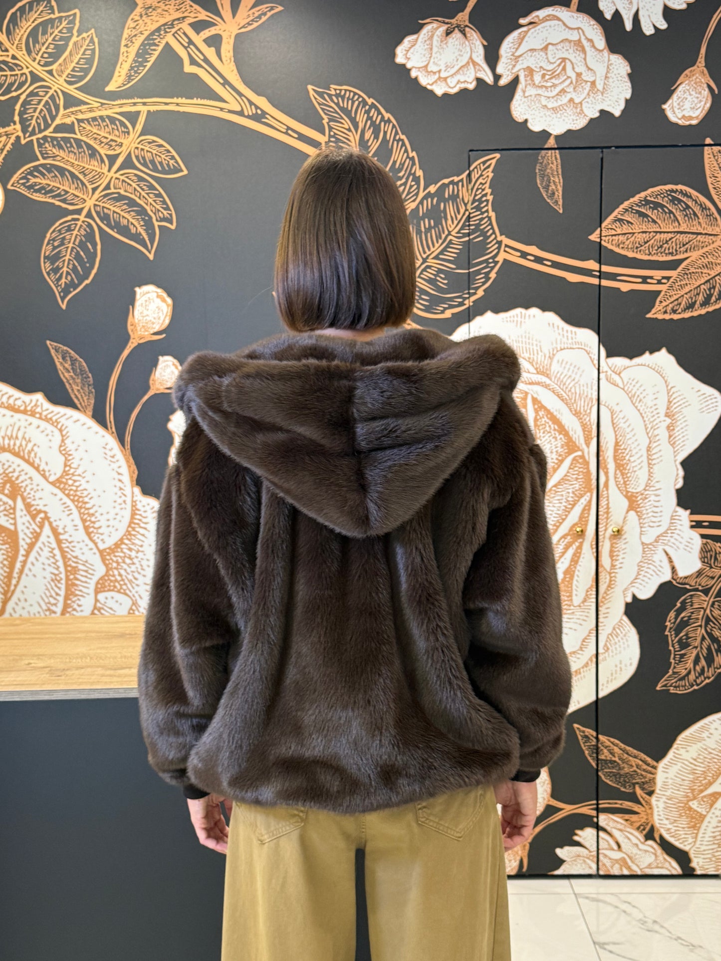 Bomber ecopelliccia con cappuccio - Souvenir Clubbing