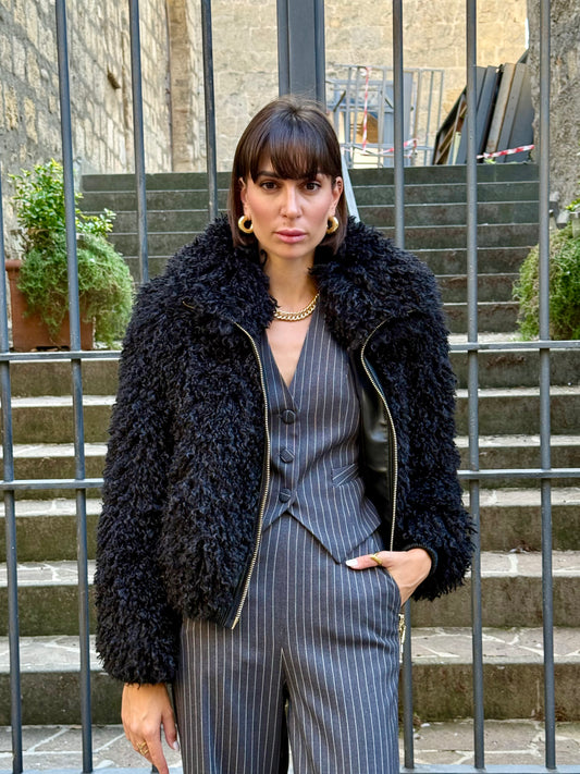 Gilet monopetto gessato grigio - Silence Limited