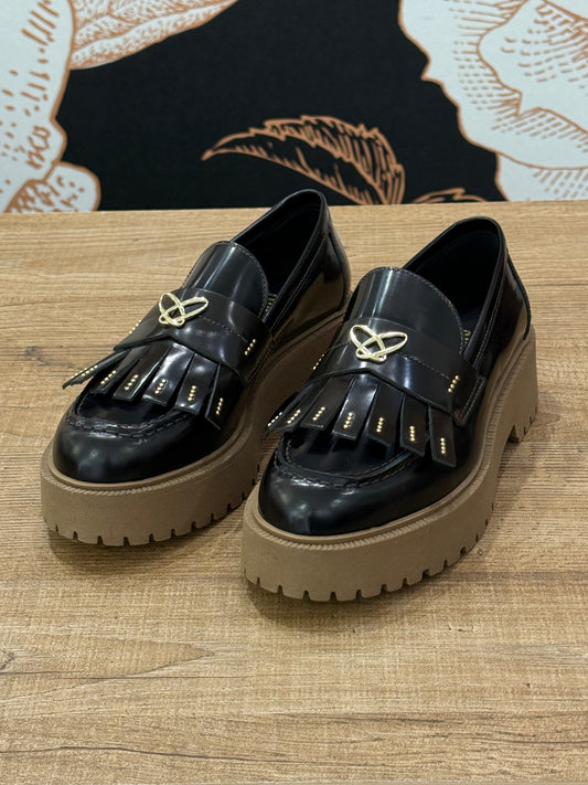 Mocassino in pelle con frange -Ovyé