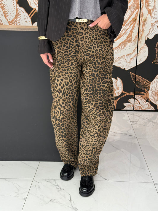 Pantalone balloon fit fantasia animalier - Lumina