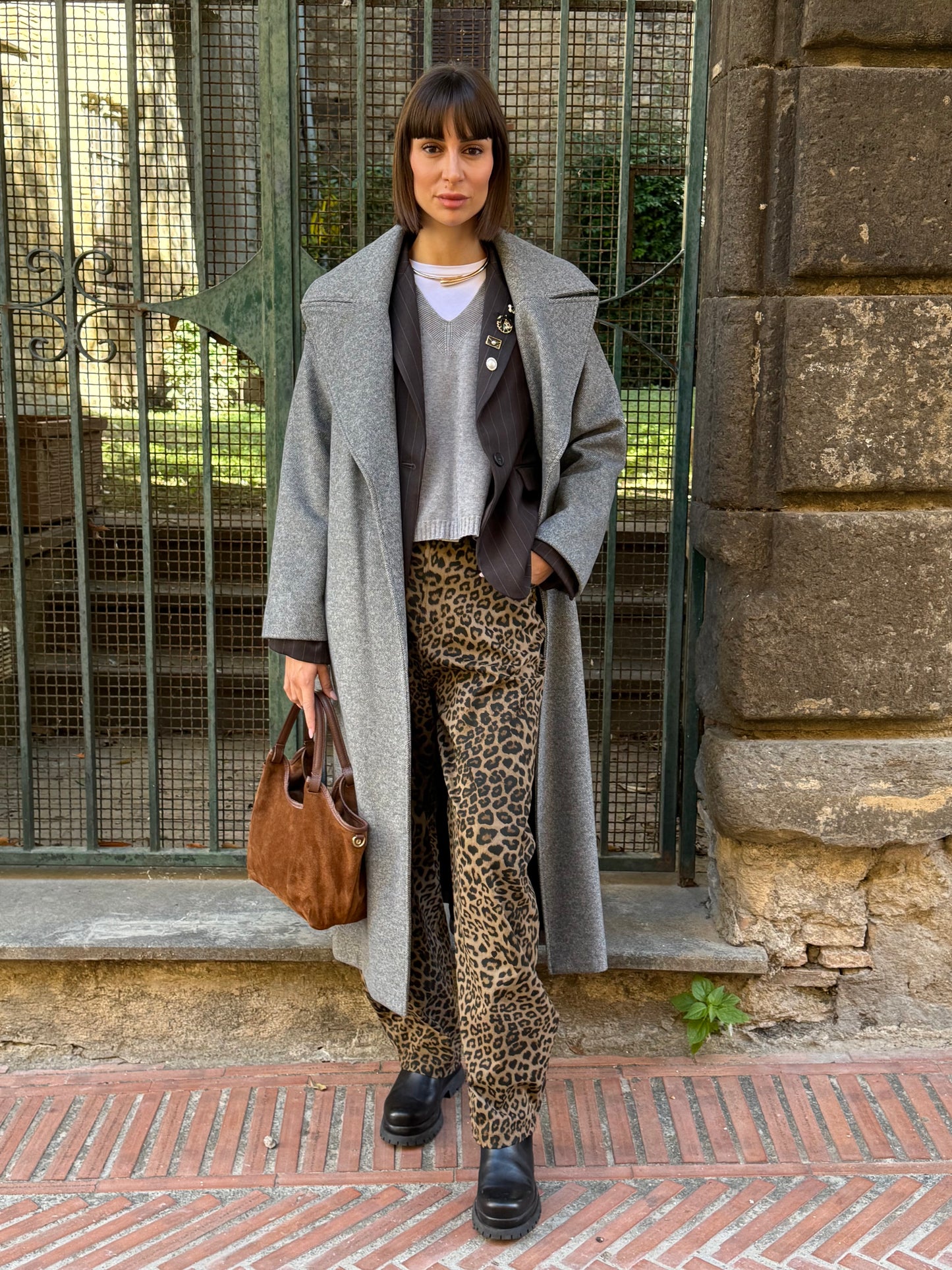 Pantalone balloon fit fantasia animalier - Lumina