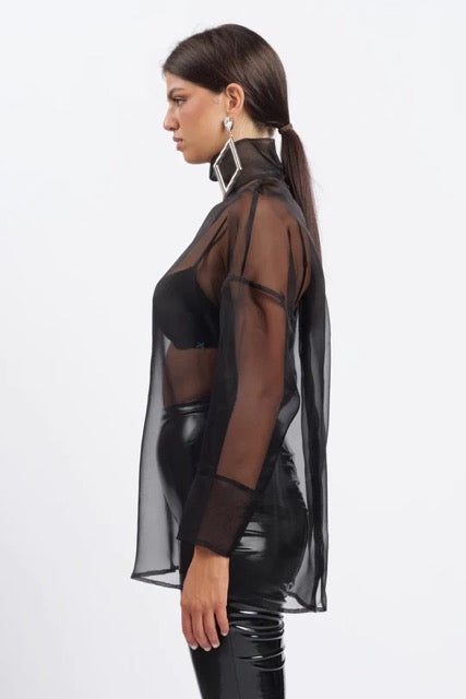 Camicia cloud in organza nera