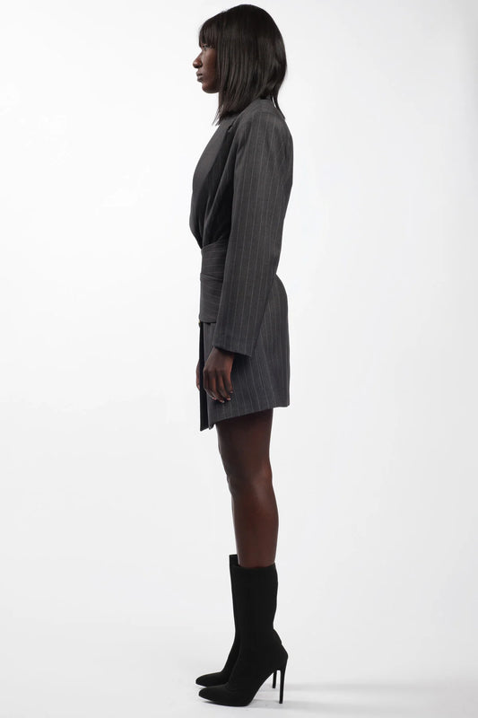 Giacca- abito gessata grigio