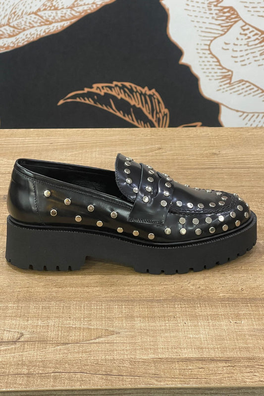 Mocassino borchiato nero - Ovye