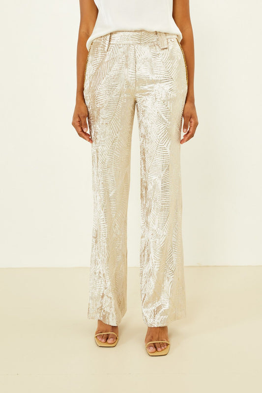 Pantalone in ciniglia sabbia/oro - Souvenir