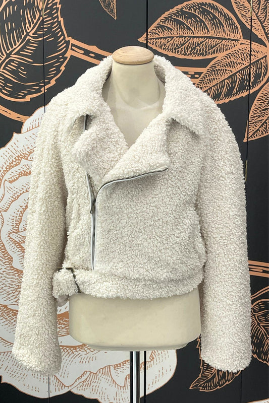 Pelliccia teddy modello crop colore burro - Silence Limited