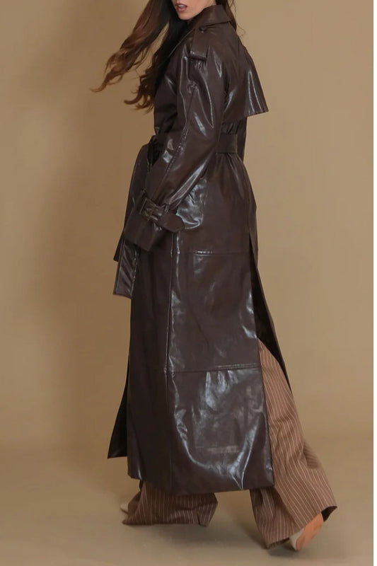 Trench doppio petto cioccolato - Silence Limited