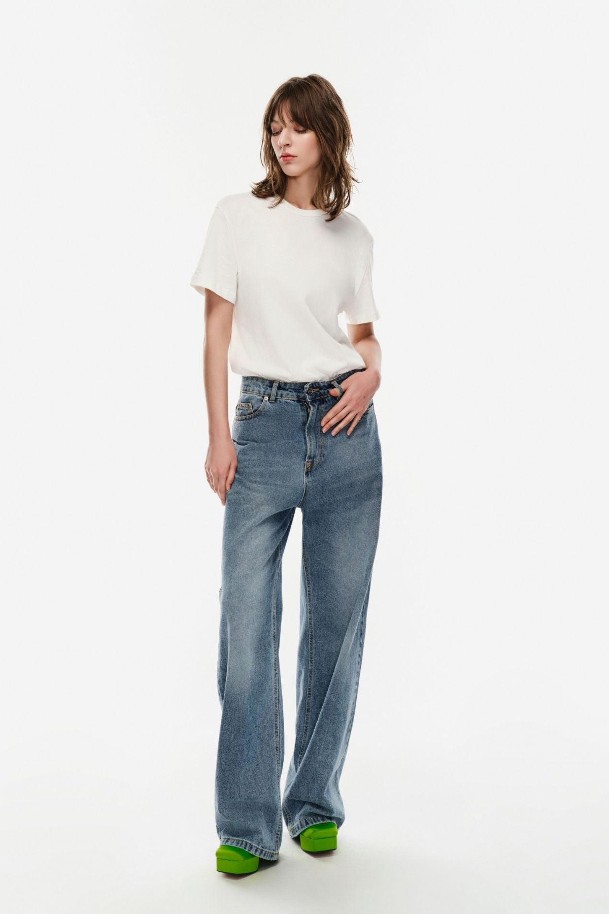 T-Shirt basic girocollo bianco - Lumina