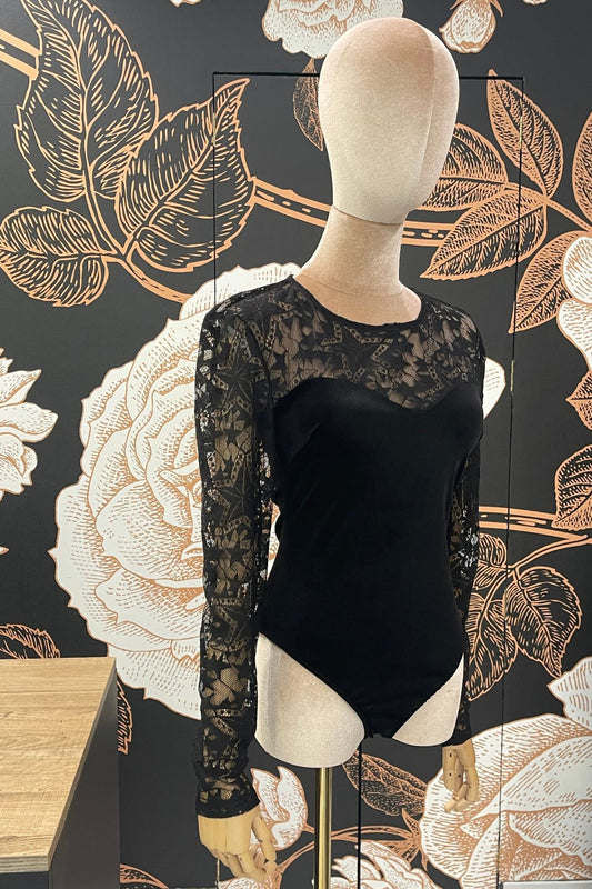 Body in pizzo e velluto - Haveone