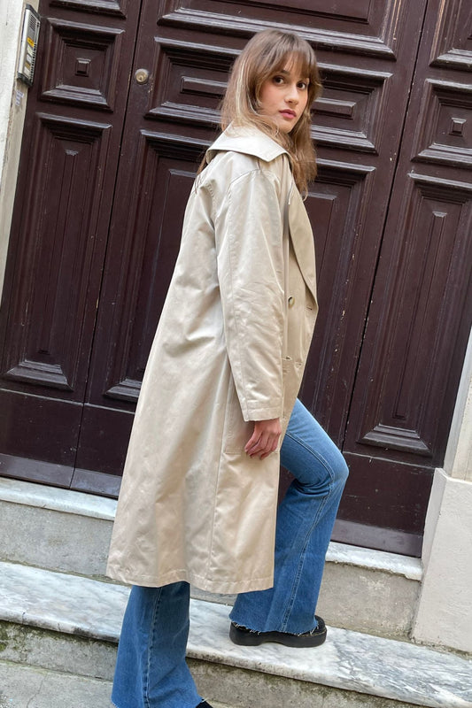 Trench over con tasconi beige - HaveOne