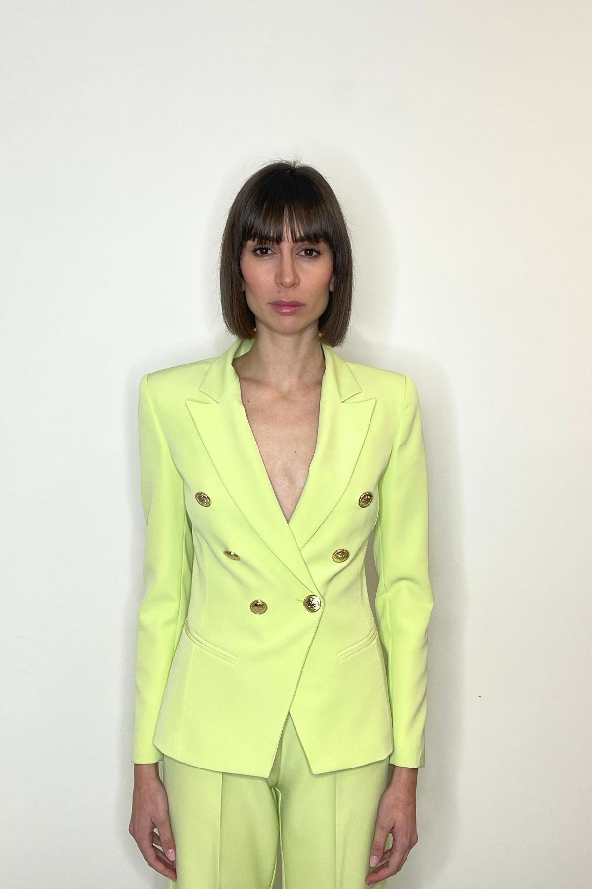 Giacca doppio petto sfiancata colore light green - Silence Limited
