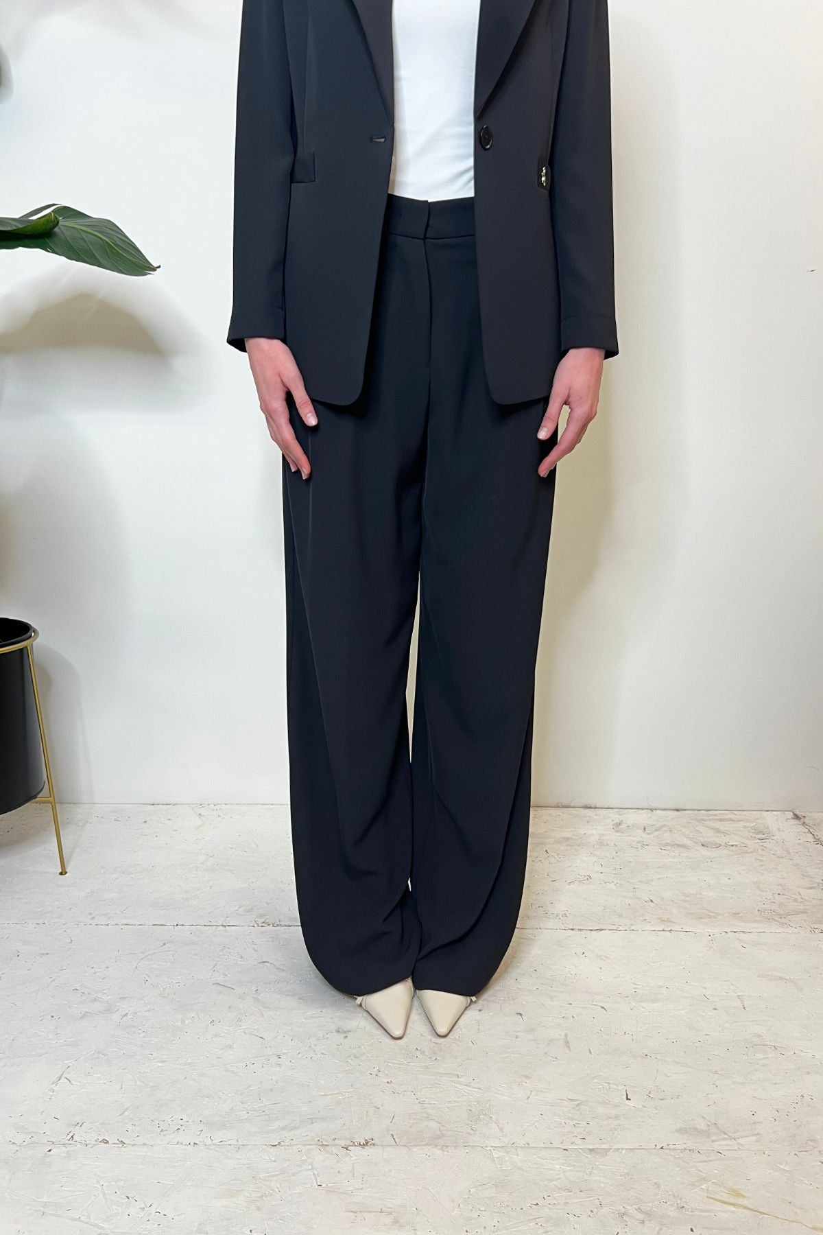 Pantalone palazzo pinces nero - Souvenir