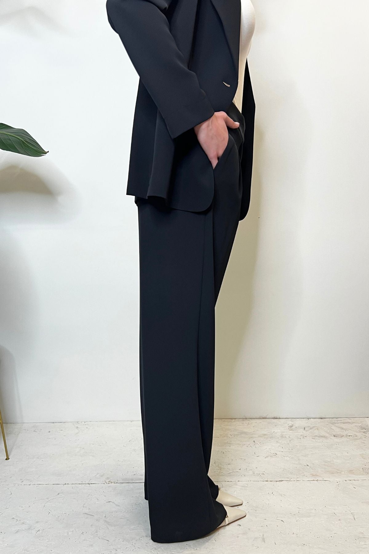 Pantalone palazzo pinces nero - Souvenir
