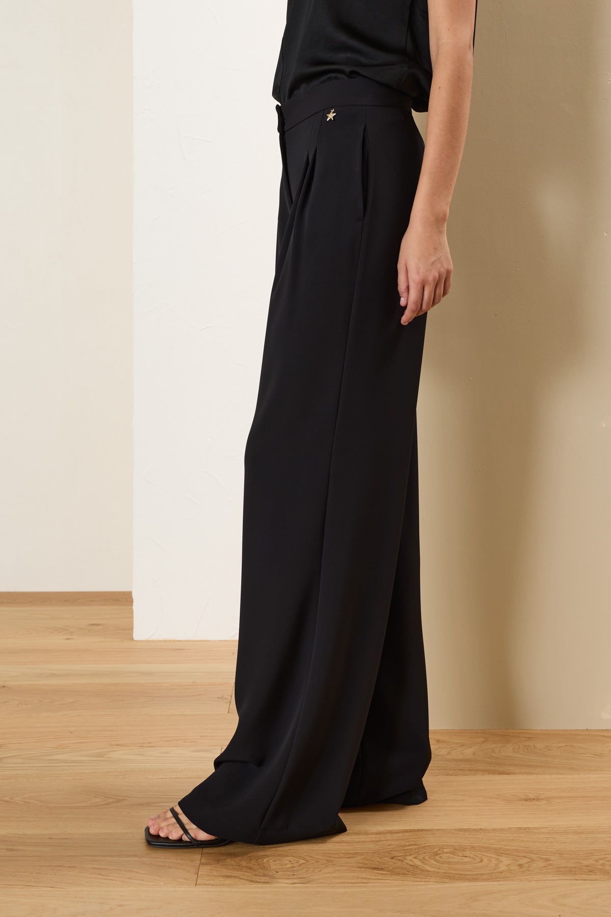 Pantalone palazzo pinces nero - Souvenir