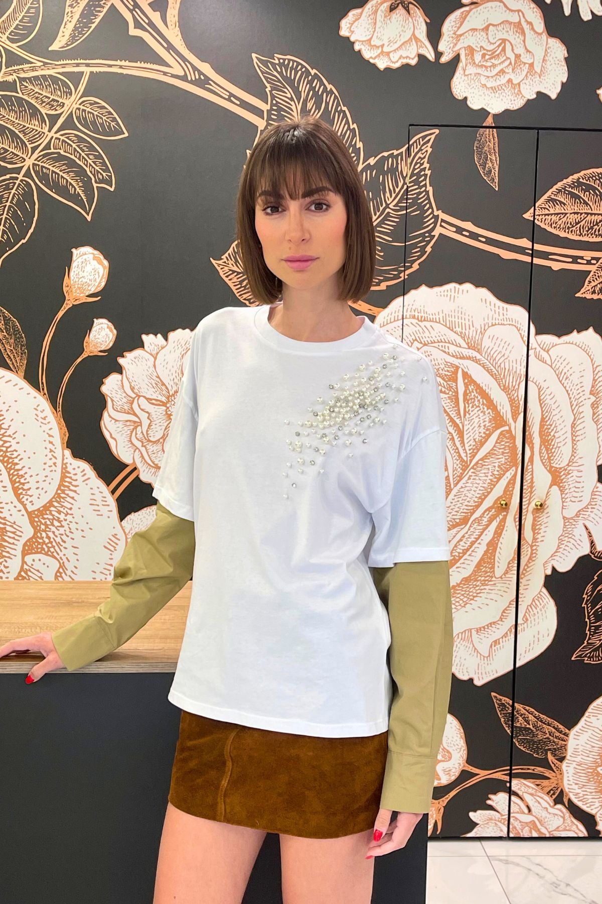 T-shirt con doppia manica e ricamo - Souvenir Clubbing