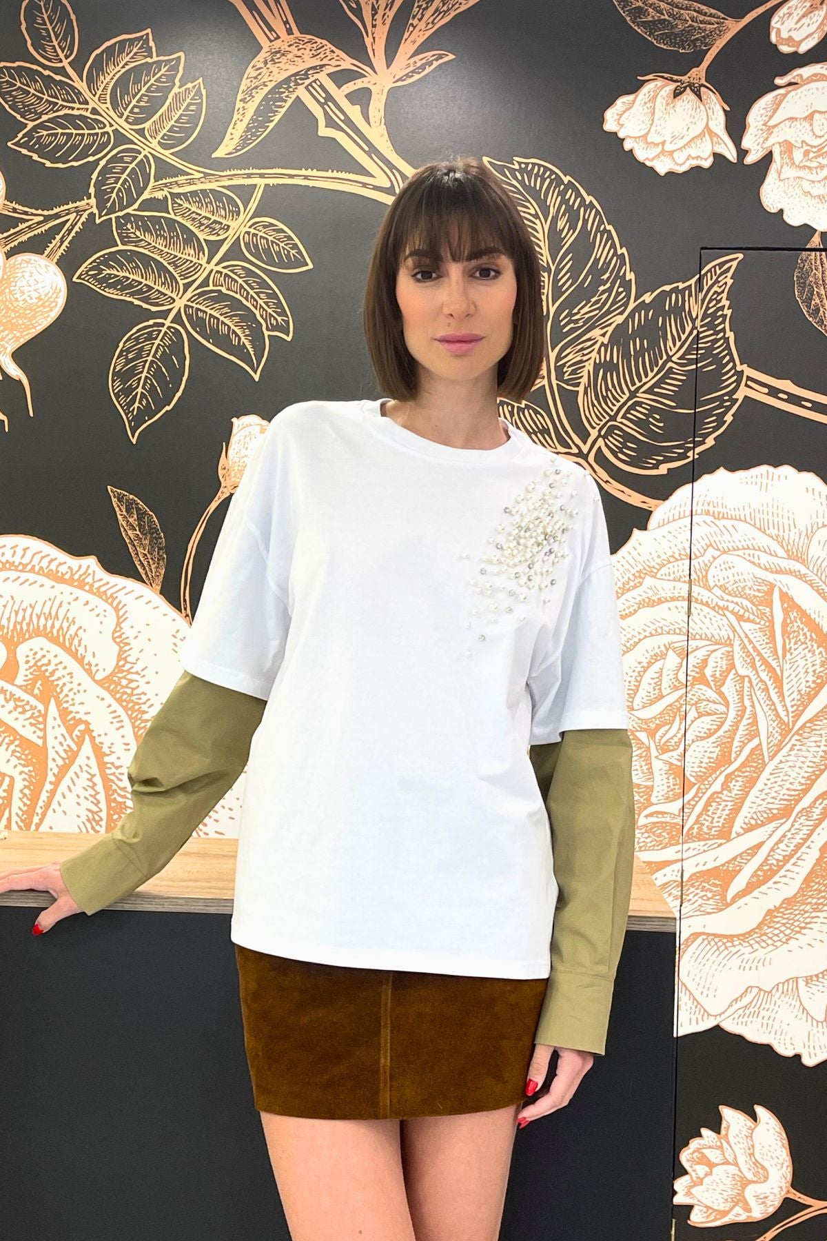 T-shirt con doppia manica e ricamo - Souvenir Clubbing