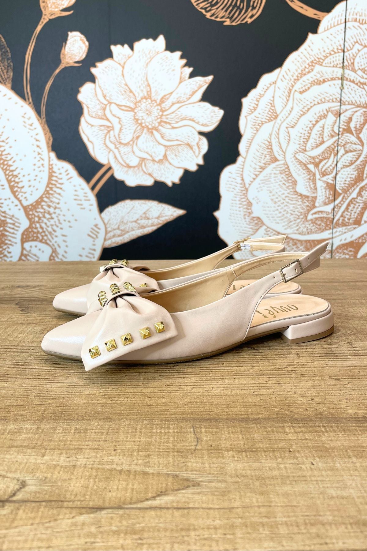 Slingback flat nude con fiocco - Ovyè