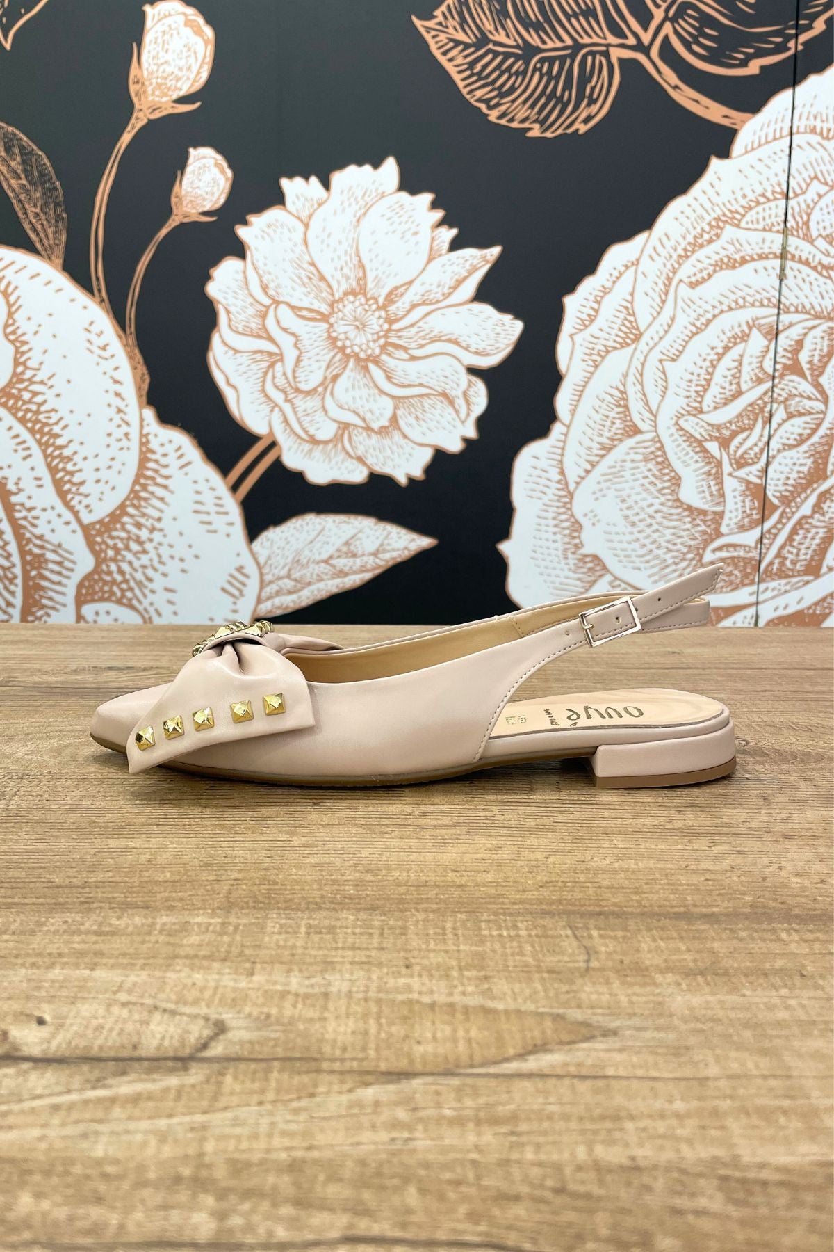 Slingback flat nude con fiocco - Ovyè