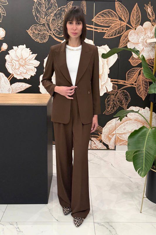 Pantalone palazzo pinces moro - Souvenir Clubbing