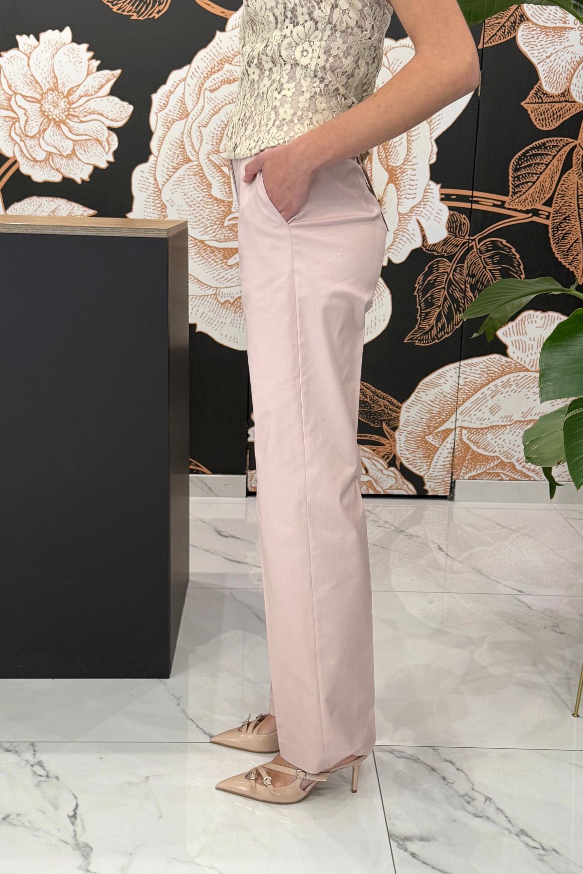 Pantalone regular cotone elasticizzato rosa _ Silence Limited