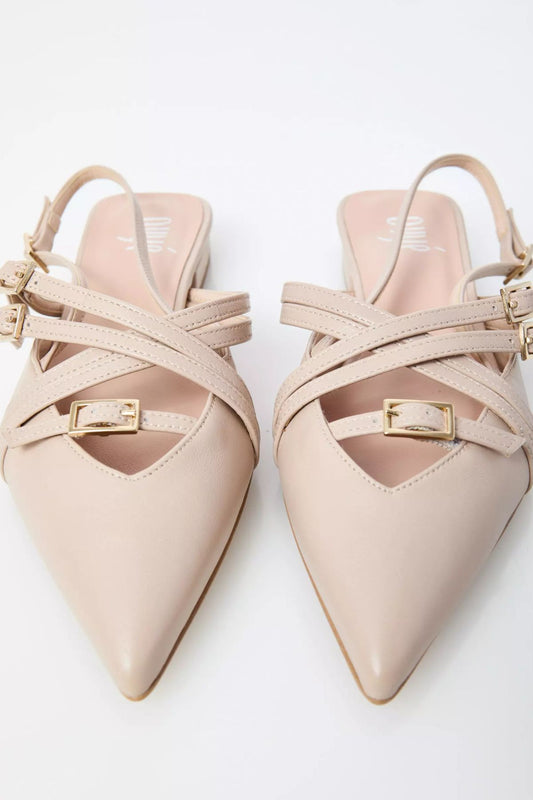 Slingback in pelle KAYTLYN nude - Ovye