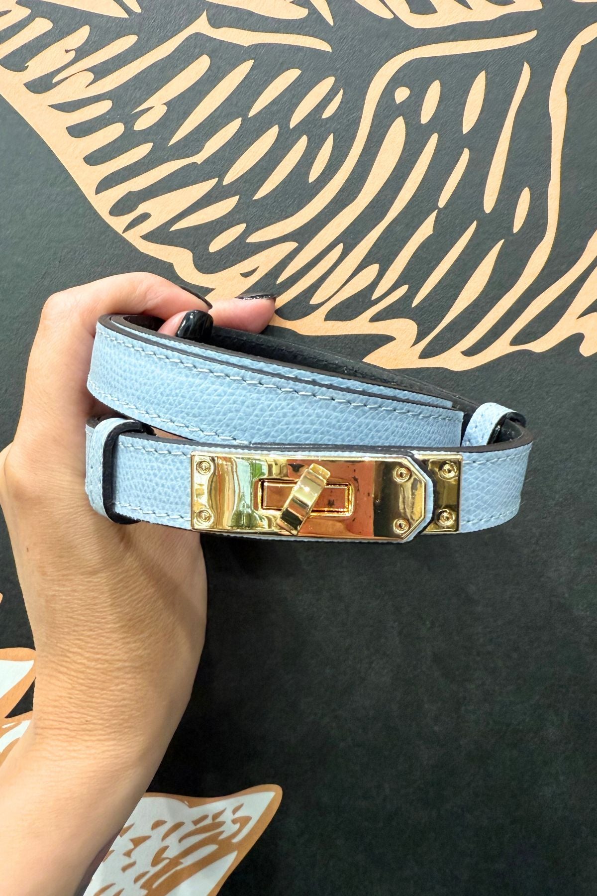 Cintura in pelle modello 'Hermes' vari colori chiusura oro - Emporio Club