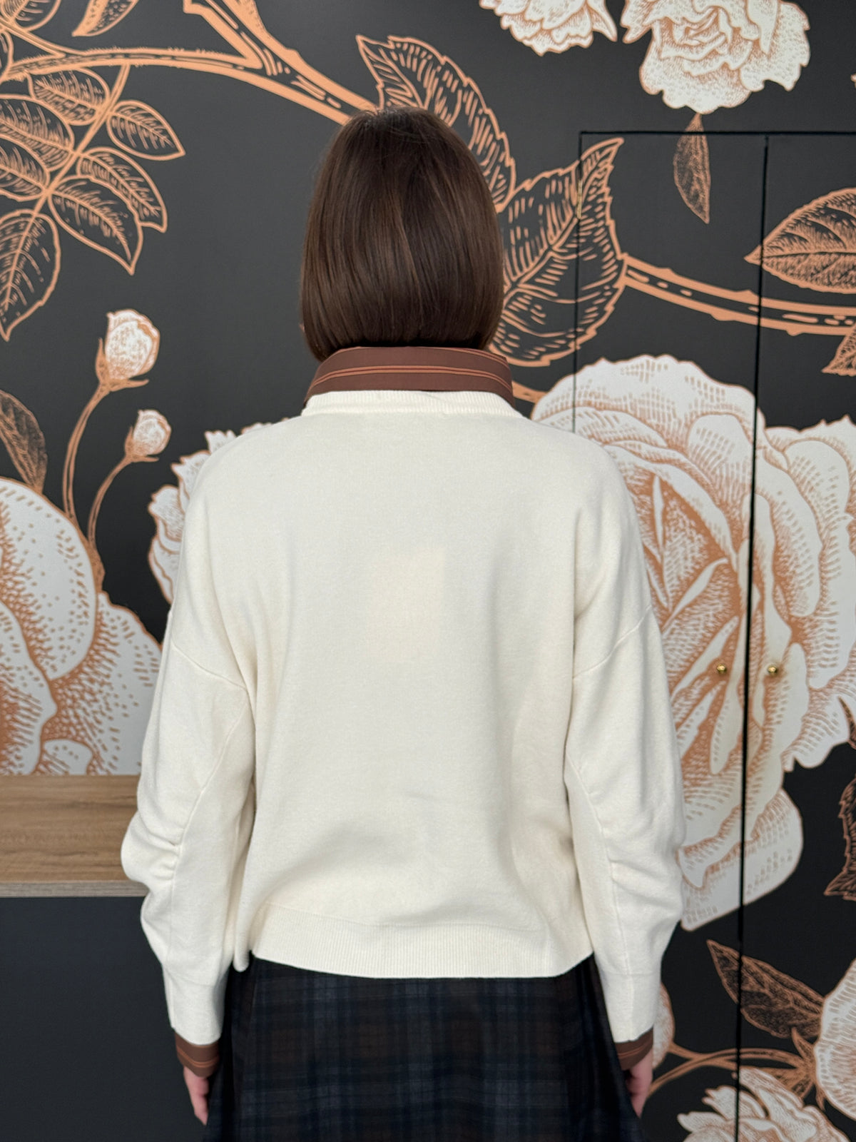Maglia girocollo dalla linea boxy panna - HAVEONE