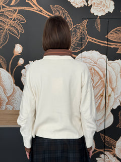 Maglia girocollo dalla linea boxy panna - HAVEONE