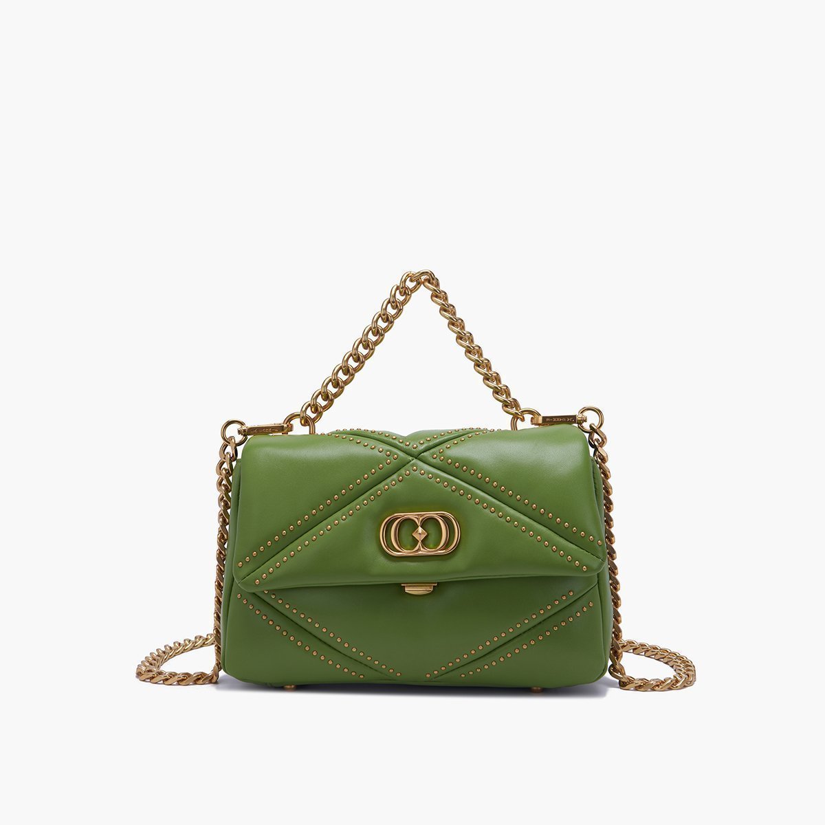 Borsa a mano King in pelle nappata verde mela