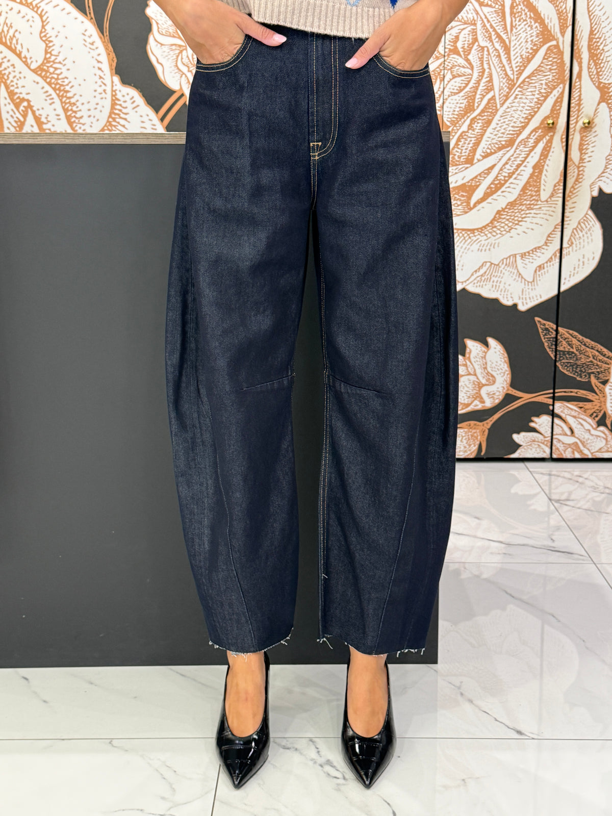 Jeans Balloon Barbara lavaggio scuro - HAVEONE