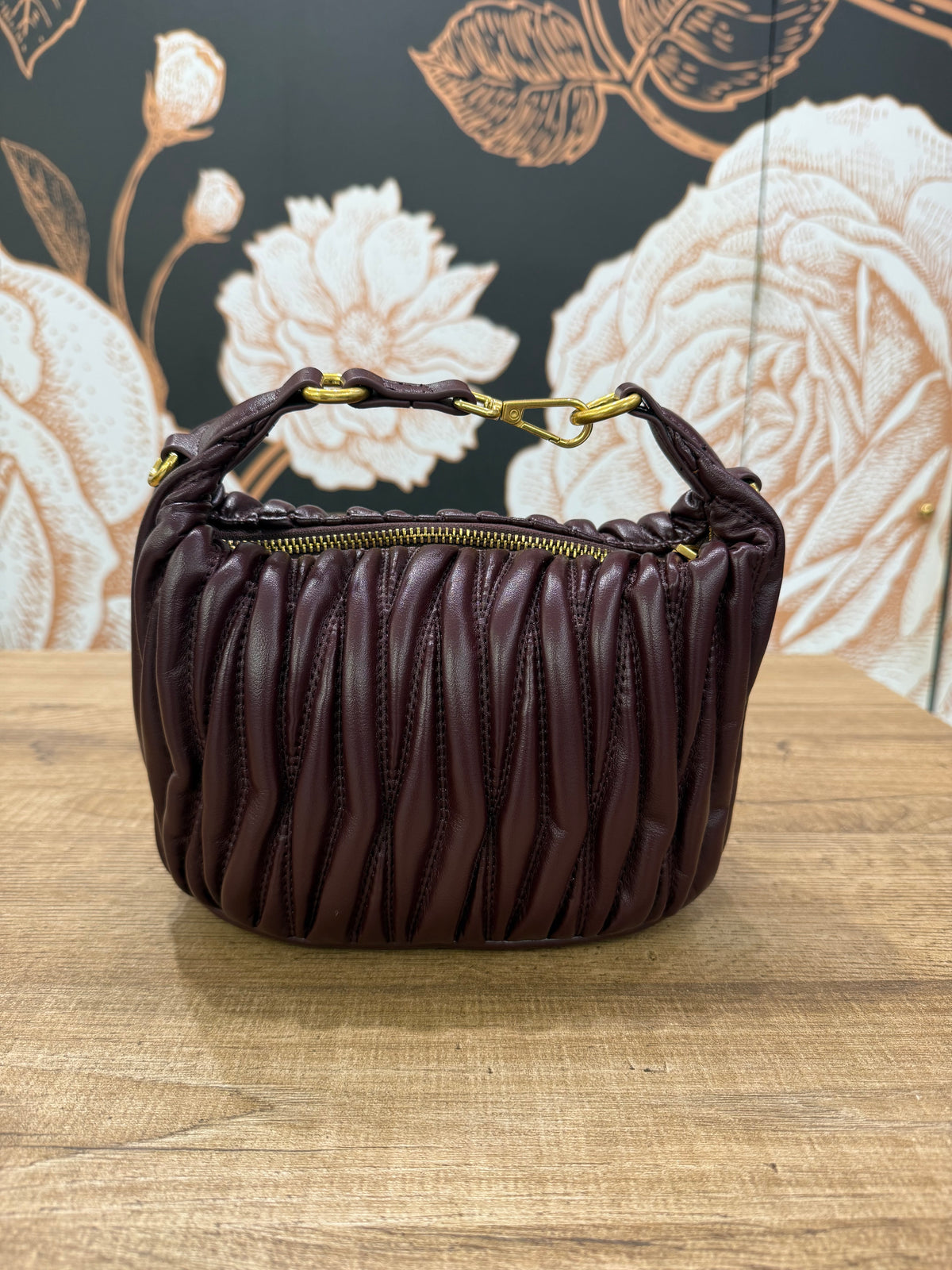 Borsa Hook Ecopelle Trapuntata Puffy melanzana - Vicolo