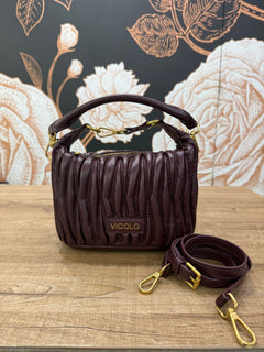 Borsa Hook Ecopelle Trapuntata Puffy melanzana - Vicolo