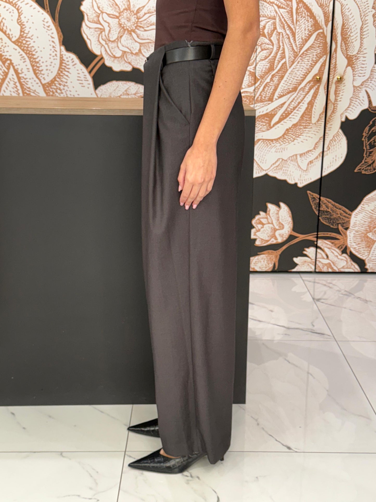 Pantalone pinces cintura  grigio - Vicolo