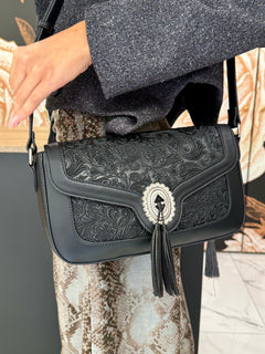 Borsa nomad impressa Country nero - Vicolo