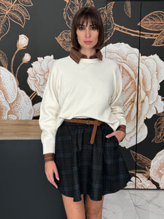 Maglia girocollo dalla linea boxy panna - HAVEONE