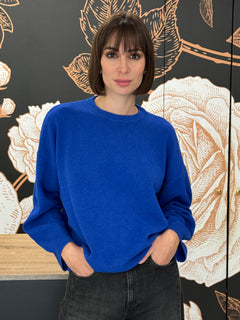 Maglia girocollo dalla linea boxy azzurra- HAVEONE