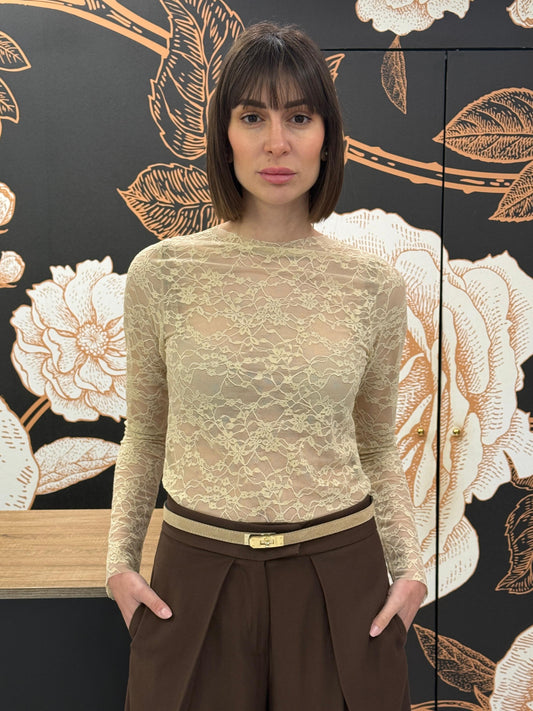 Maglia in pizzo beige chiaro - HAVEONE