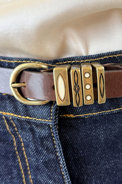 Cintura con fibbie lavorate mora - Haveone