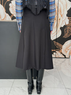 Gonna trapezio con spacchi nera - Vicolo