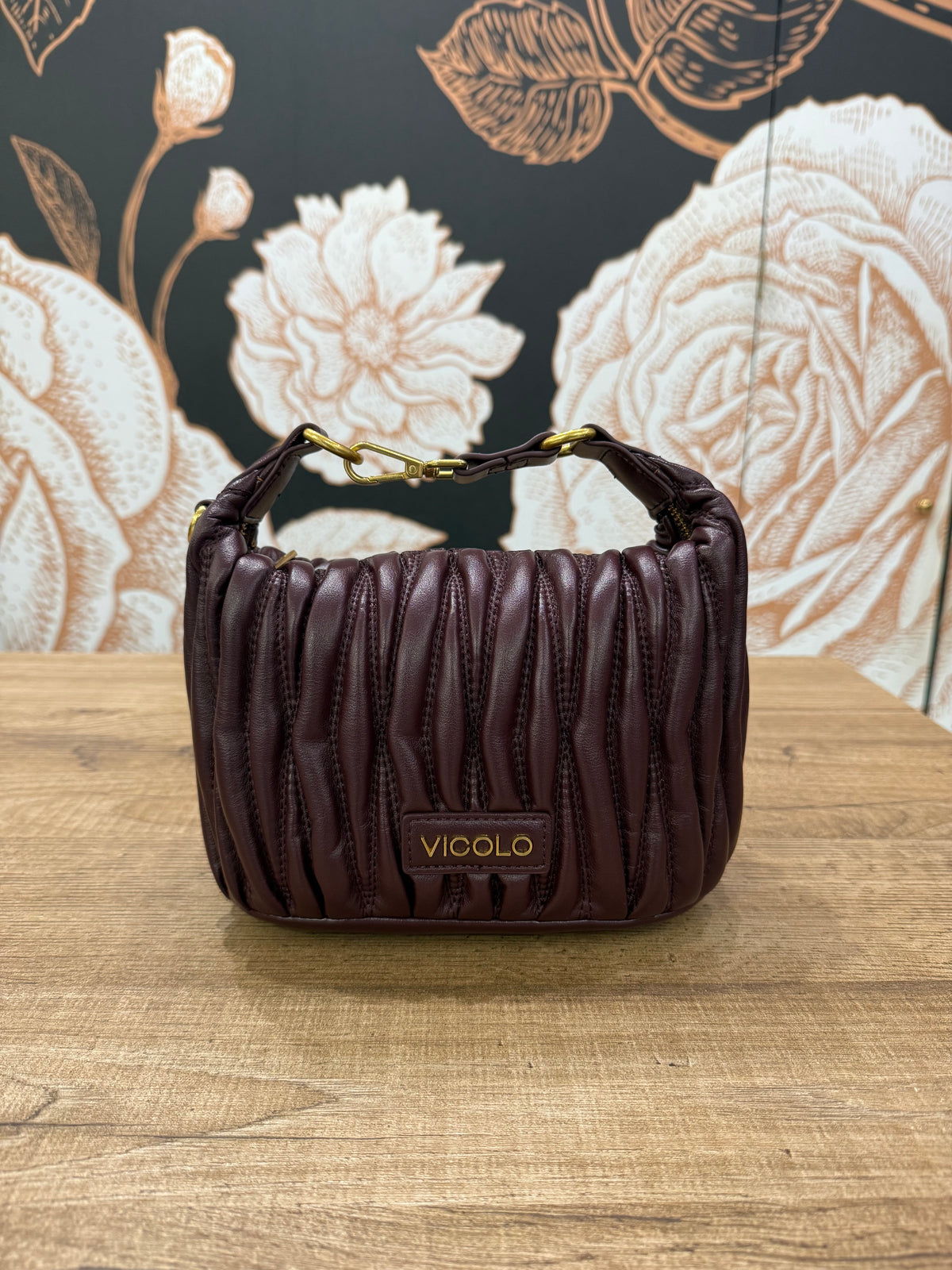 Borsa Hook Ecopelle Trapuntata Puffy melanzana - Vicolo